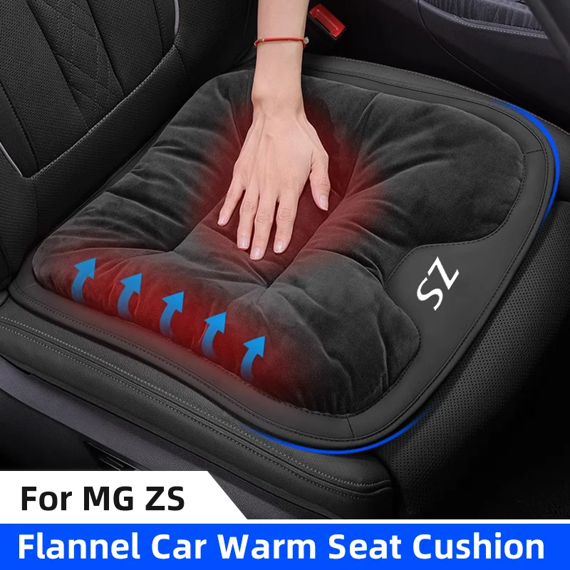 3D Flannel Car Seat Cover For MG ZS EV EZS 2017 2018 2020 2022 2023 Winter Warm Seat Cushion Anti Slip Auto Front Chair Seat Pad