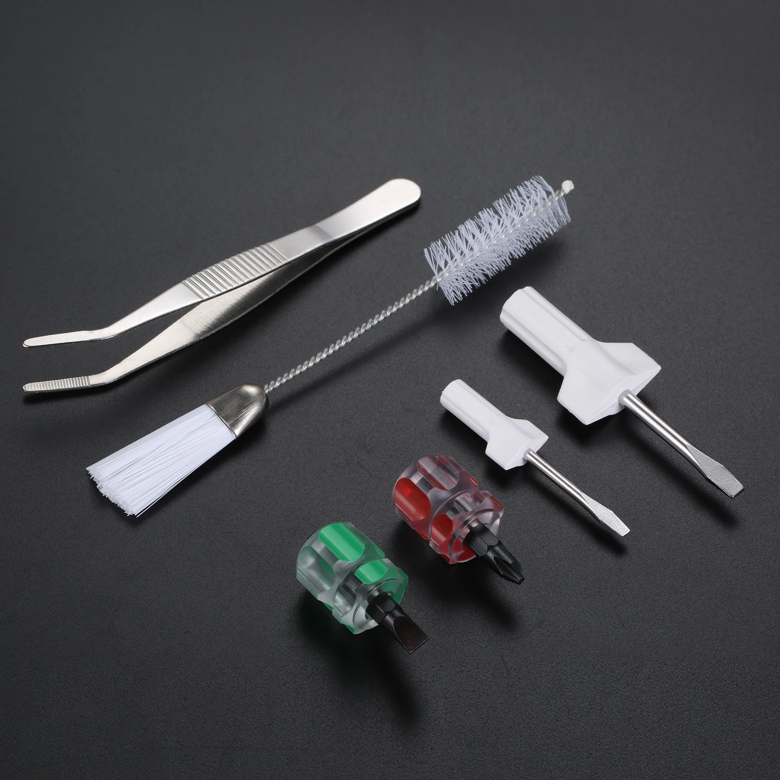 6pcs/1set Sewing Machine Clean Repair Tools Kit Short Screwdrivers Flathead Cross Head 2-ended Brush Craft Maintaining Portable