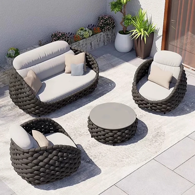 في الهواء الطلق أريكة حديقة الأثاث مجموعات وسادة الشاطئ وسادة النسيج حديقة الأثاث مجموعات فناء Elderlu Muebles أثاث فريد #5