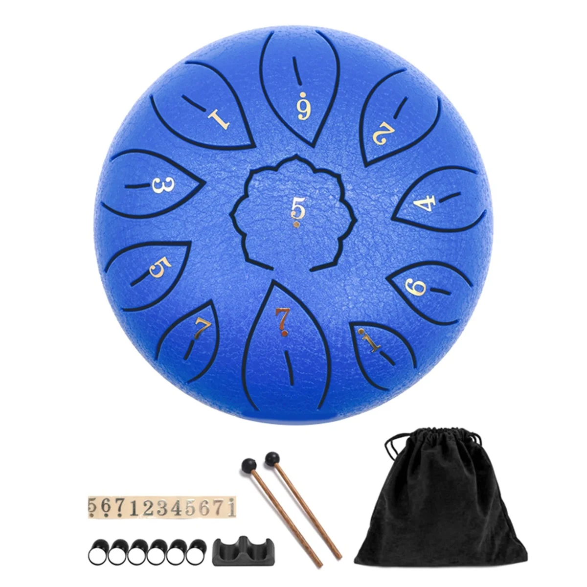 

Rain Drum for Outside, Steel Tongue Drum 11 Notes 6 Inches Chakra Tank Drum Steel Percussion Padded Mallets Blue