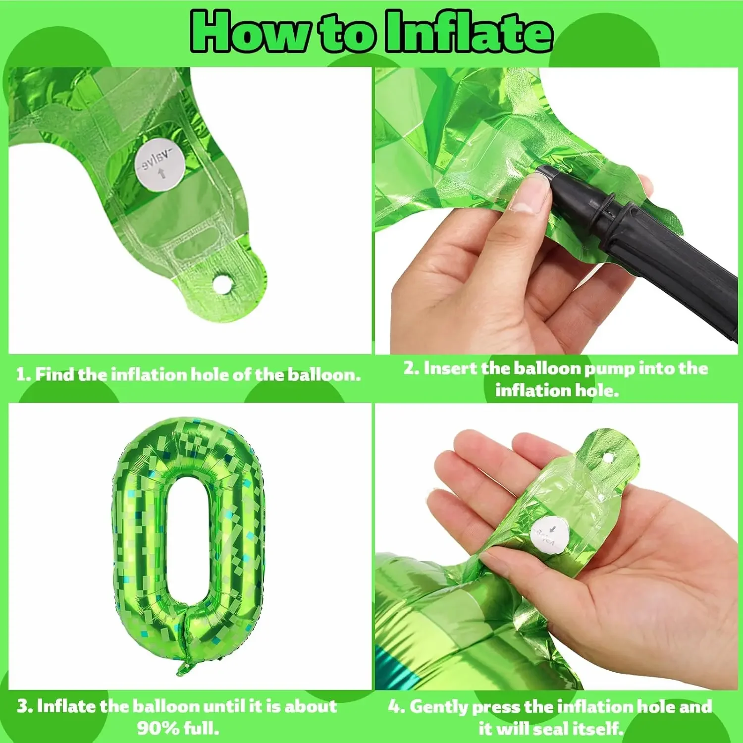 1 قطعة 40 بوصة العملاق الأخضر بكسل شبكة مينر تحت عنوان الرقمية الألومنيوم احباط بالونات 0-9 لحفلات أعياد الميلاد والذكرى السنوية