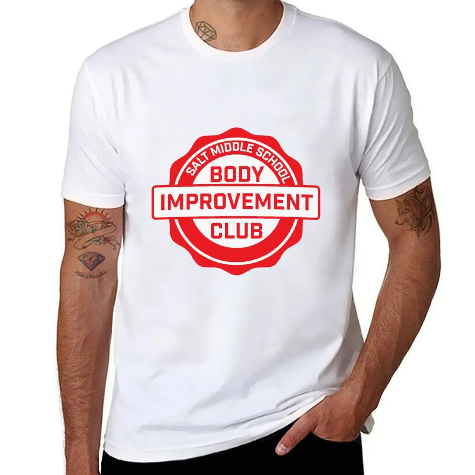 

Salt Middle School Body Improvement Club T-Shirt cotton tshirt 100% mens graphic t shirts anime t shirts oversize T-shirt