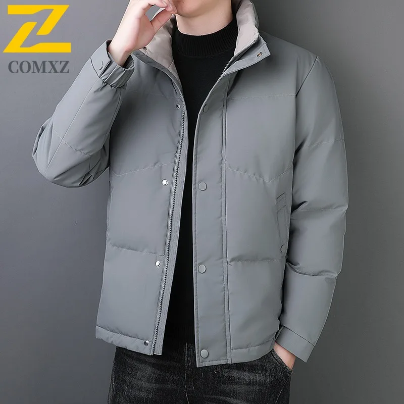 

COMXZ Outdoor Hooded Padded Jacket for Men Casual Travel Windproof Warm Parka Premium Comfort Lightweight Winter New Clothing