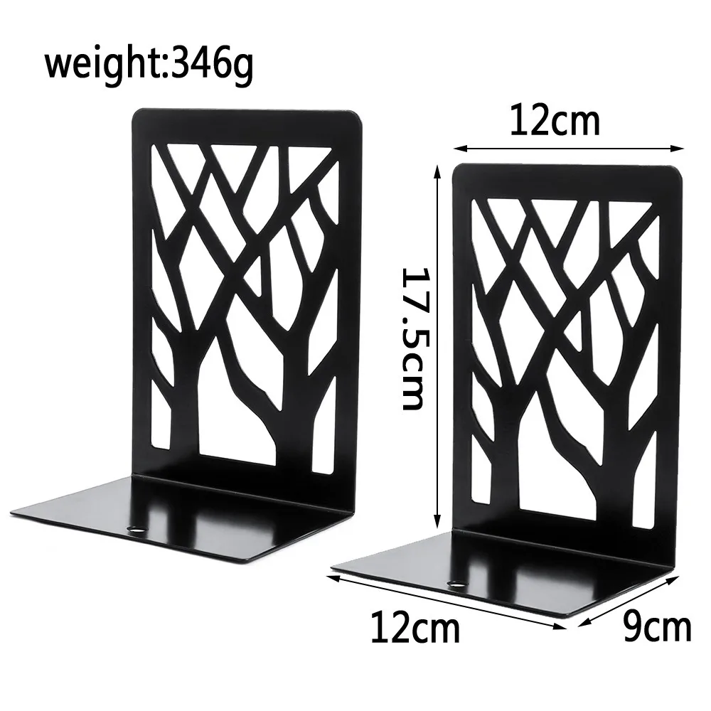 Hollow Out Book Ends Stand Holder Non-Slip Metal Bracket Book Support Creative Geometry Creative Metal Bookends Gifts