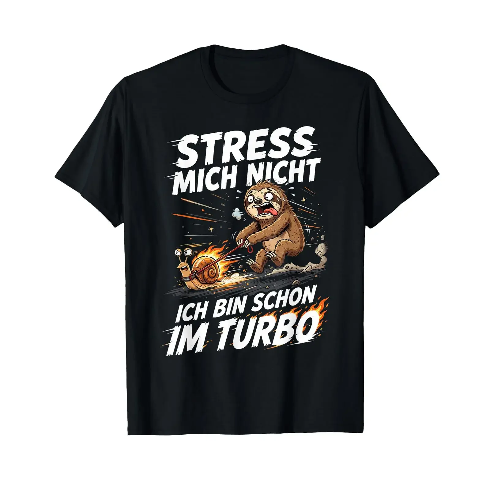 Don't Stress Me I'm Already in Turbo Mode Sloth Snail T Shirt vintage Washed Casual Stretched Soft fashion Unisex Comfortable