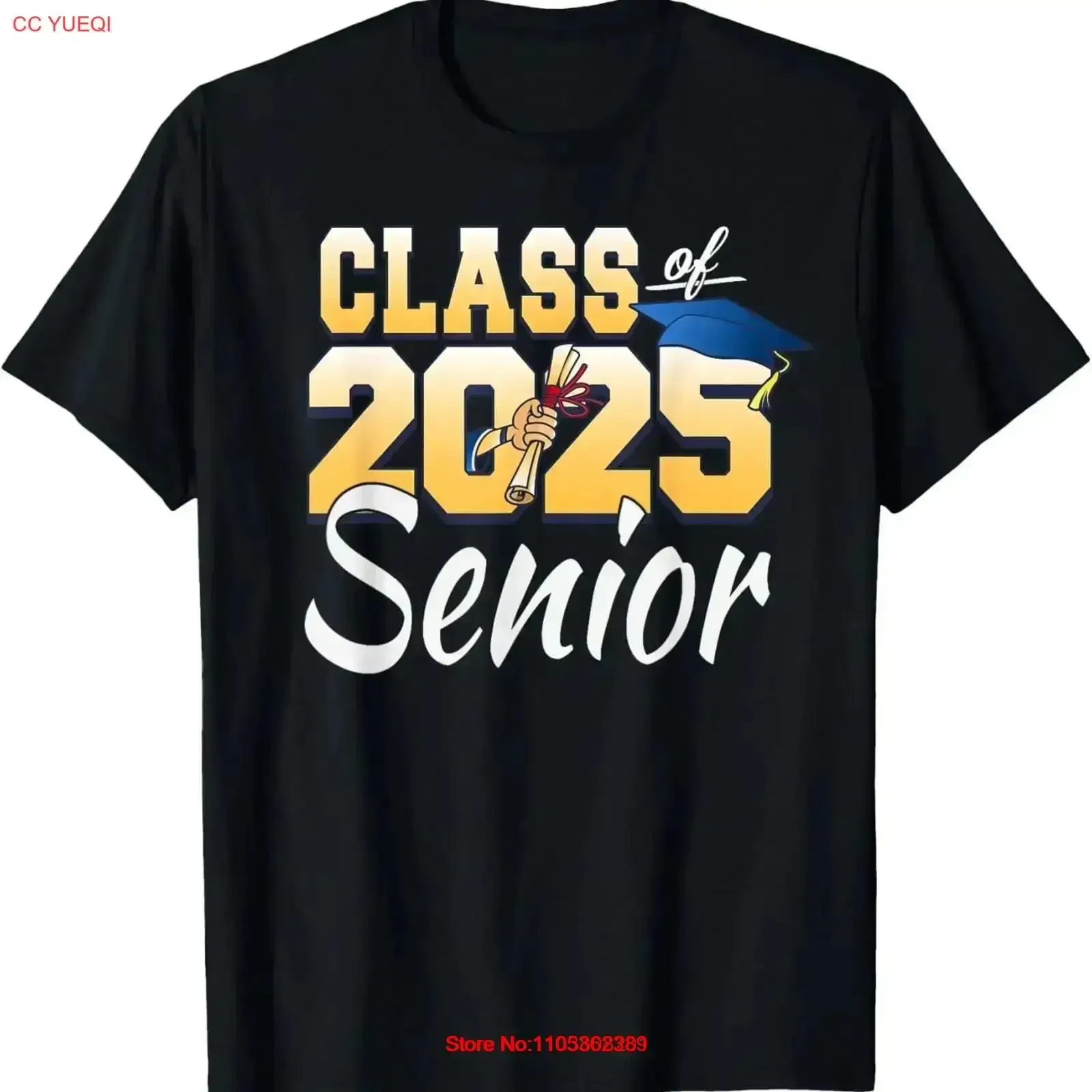 Abschluss-T-Shirt für die Senior-Klasse 2025 – Vintage-Look, gewaschene Grafik, vielseitiges Oberteil für den Alltag, bequem und dehnbar