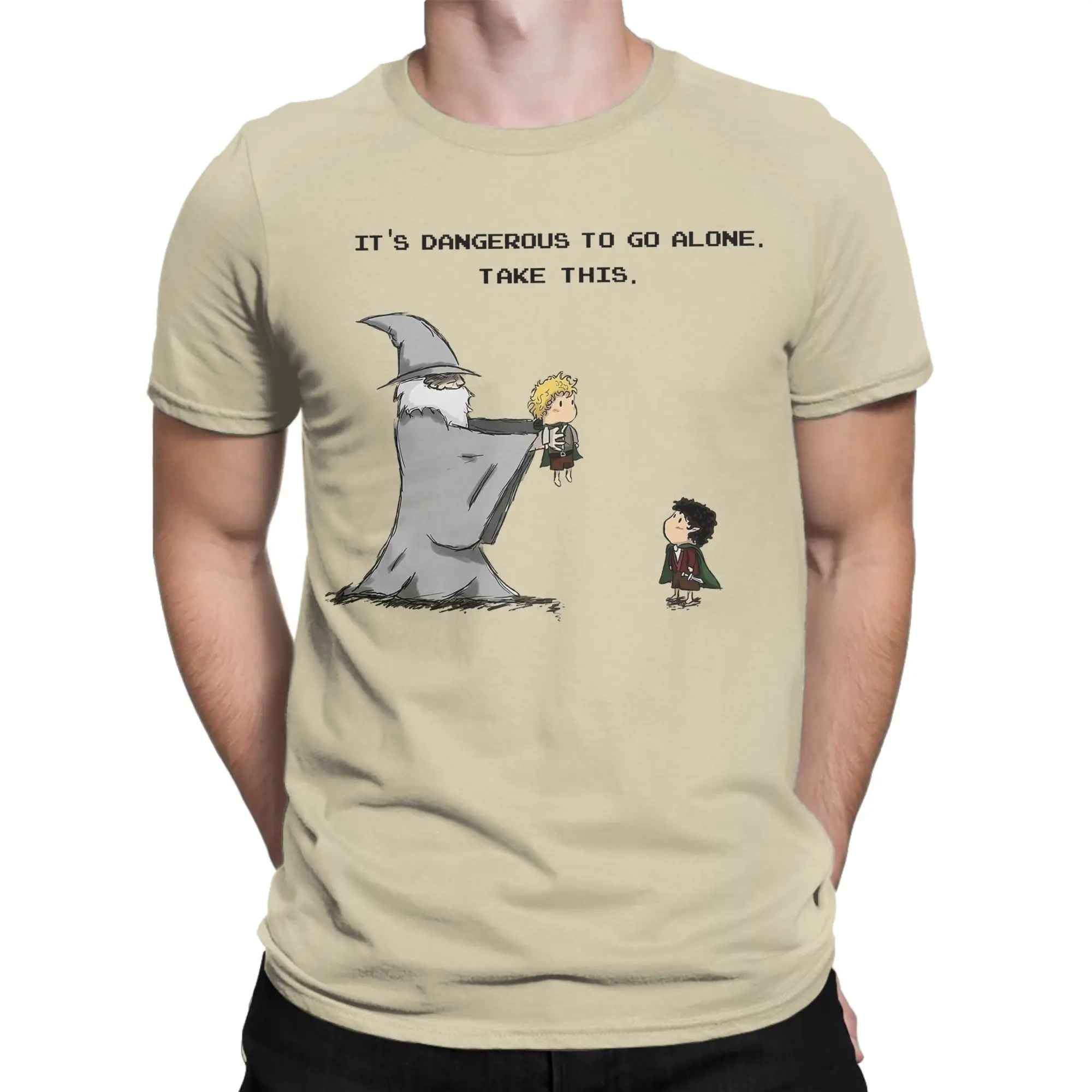 Men's T-Shirt L-Lords Of The R-Rings Not Alone Humorous Pure Cotton Tee Shirt Short Sleeve  T Shirts Crewneck Clothing Printed
