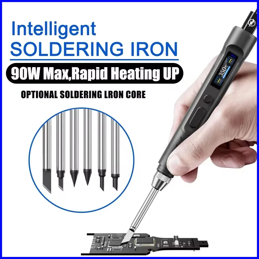 T65-SP Portable Soldering Iron 96W DC+PD 150 -450°C Adjustable Temperature Rapid Heating Electric Soldering Welding Tools