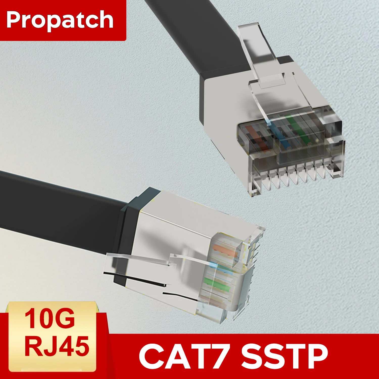 Propatch CAT7 Flat RJ45 Short 10Gbps SSTP 32AWG RJ45 LAN Cable Cord Ethernet Cable Lan  for Ps5 Router Xbox Computer