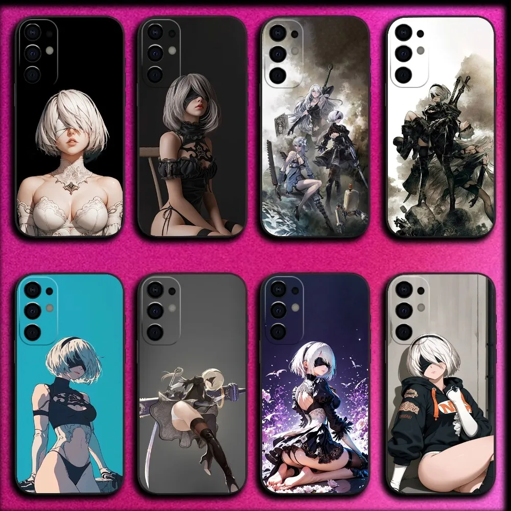 

N-NieR A-Automata 2B Phone Case For Samsung S25,S24,S21,S22,S23,S30,Ultra,S20,Plus,Fe,Lite,Note,10,9,5G Black Cover