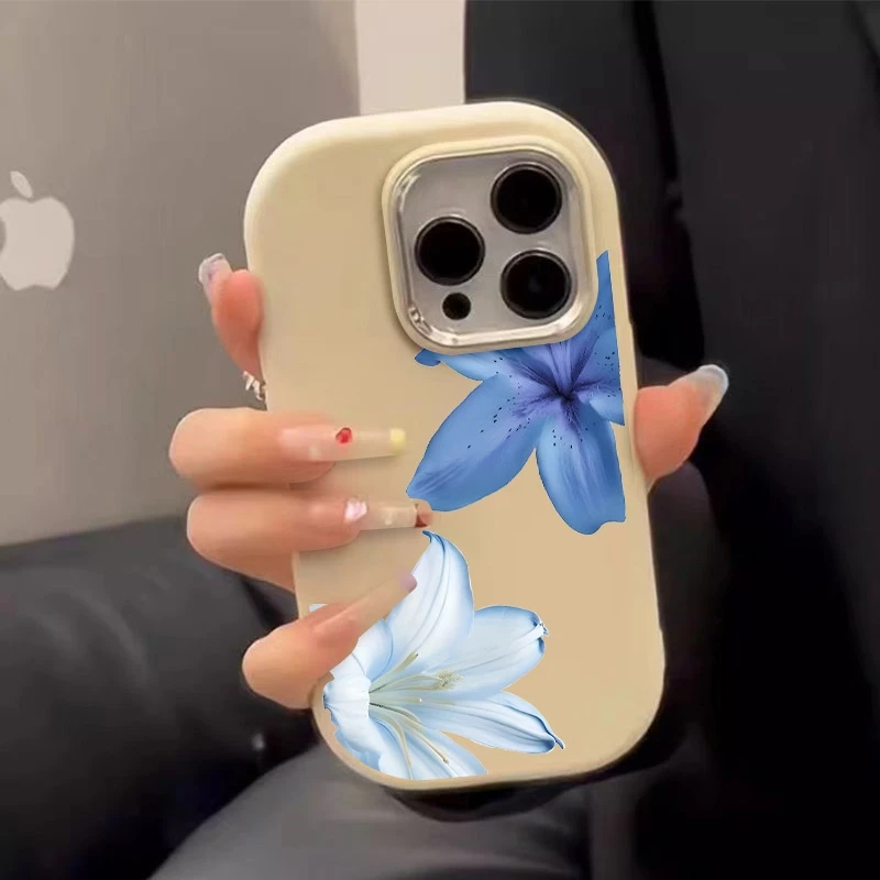 Niebieskie etui na telefon z kwiatem dla Xiaomi Redmi Note 14 Etui Redmi Note 13 12 Pro Plus 5G 12S 11S 10S Redmi 14C 13C 12C Miękka tylna obudowa