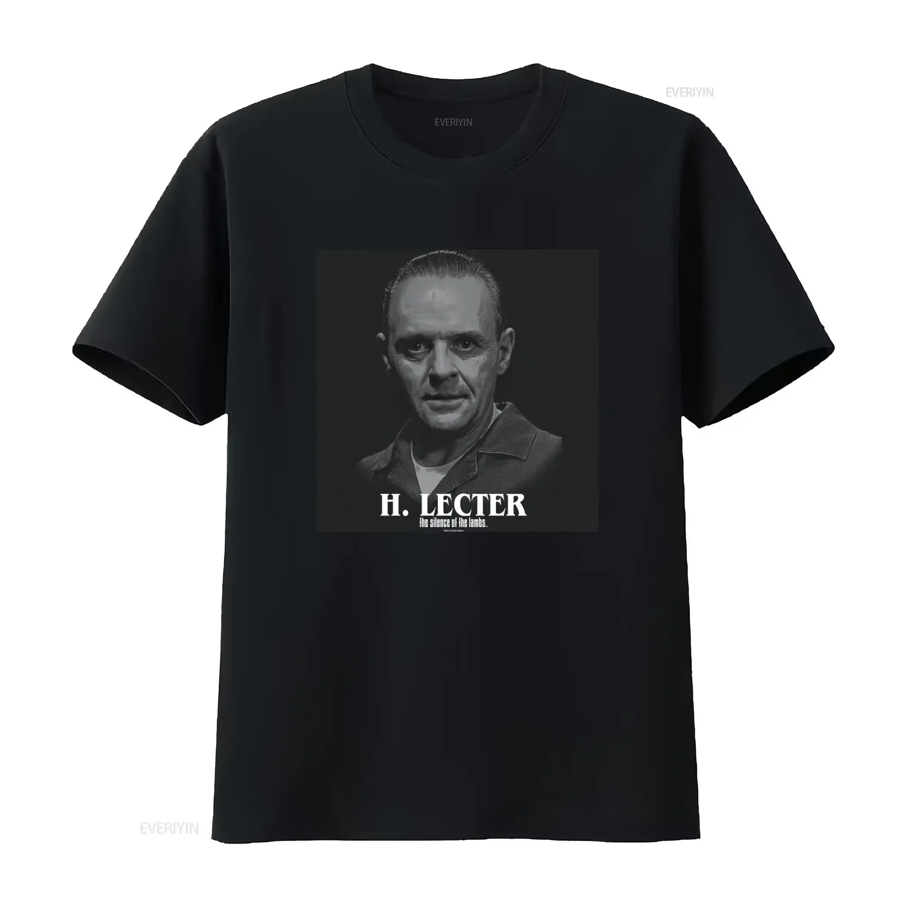 Men's Silence of the Lambs Hannibal Lecter Killer Profile T Shirt vintage Washed graphic Slightly homme Top For Everyday Wear