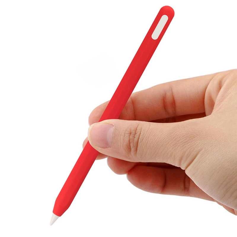Funda ultrafina de silicona para Apple Pencil 2, cubierta cómoda de color sólido, funda ligera de 360 °, protección contra caídas
