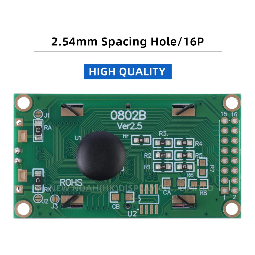 Persian Yellow Green Film 0802B Character LCD Screen 8*2 0802 16 PIN 58*31.87*13.5Mm Original ST7066 Chip LCM Display Module