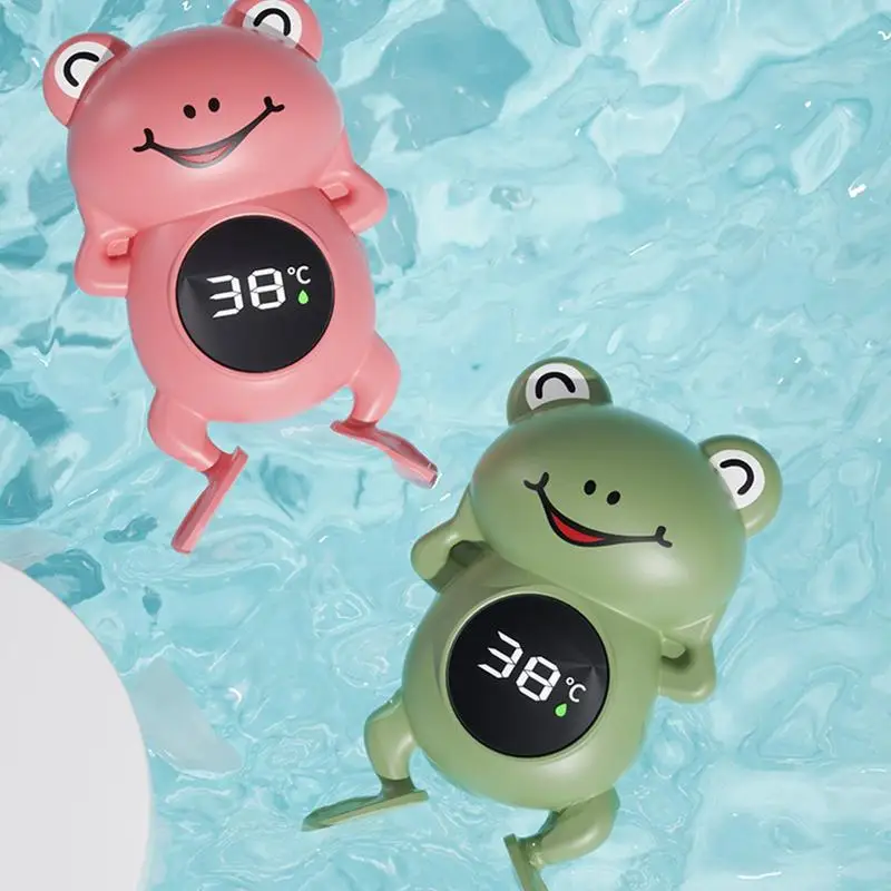 Baby Bath Thermometers Cute Cartoon Frog Waterproof Baby Bathtub Thermometers Type-C Bath Tub Thermometers For Family Friends
