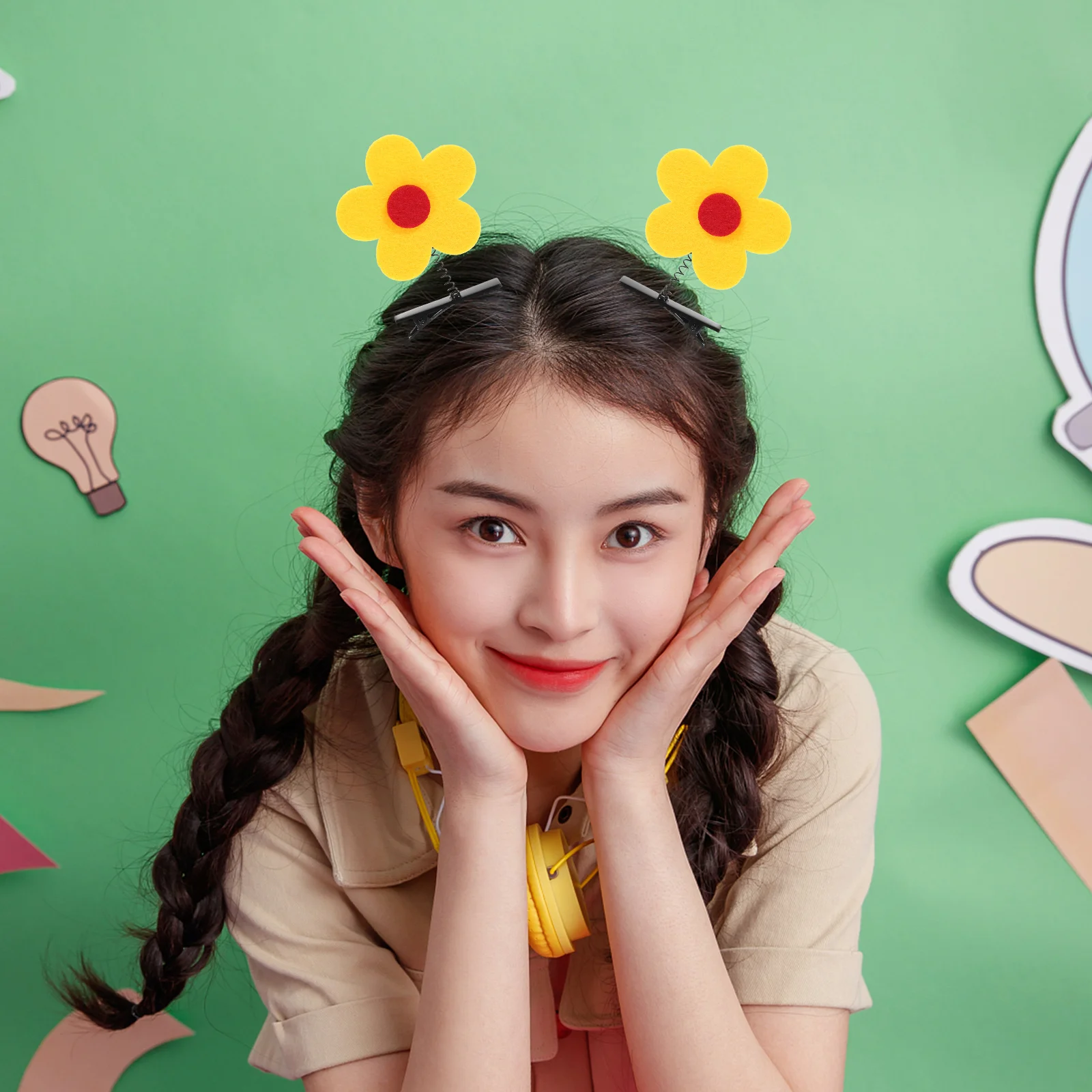 

10Pcs Flower Hair Clips Cute Girls Hairpins Cartoon Barrettes for Party Daily Wear Flower Hair Accessories Girls Hairpin