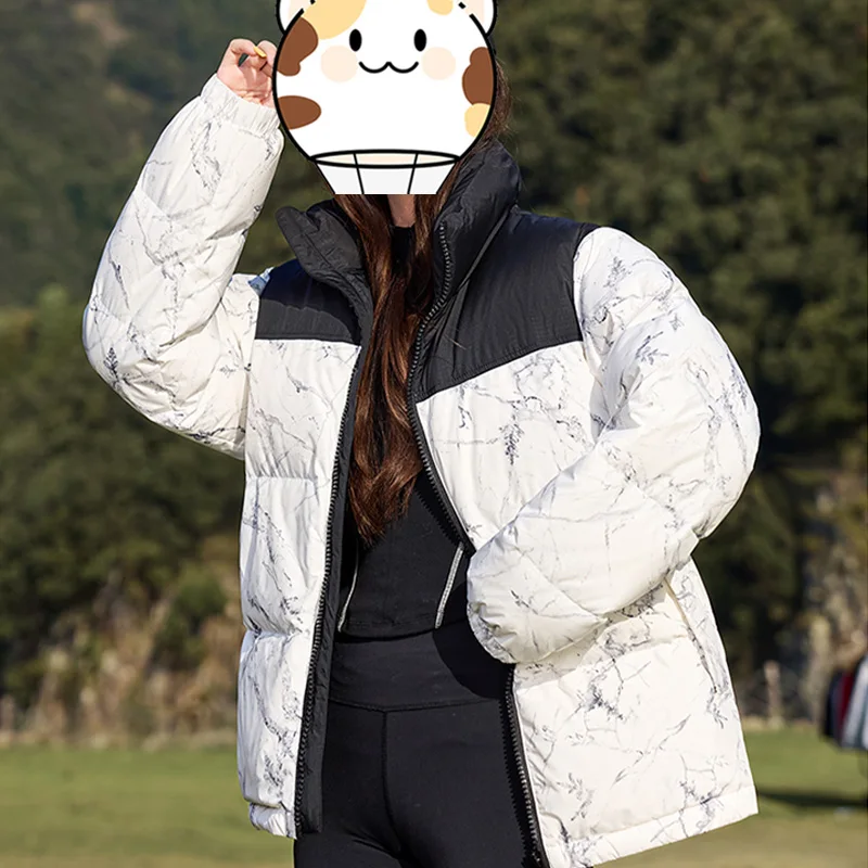 

252510 Winter New Extra-Large Size 90% White Down Coat for MadamThick and Warm Jacket with Added Padding. High-quality clothing.