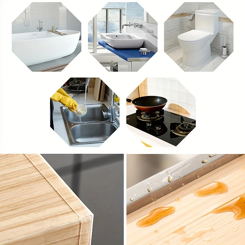 Tape Bathroom Kitchen Shower Mould Proof Silicone Stickers Sink Cleanable Sealing Strip Self Adhesive Tape Plaster Waterproof 5M view 5