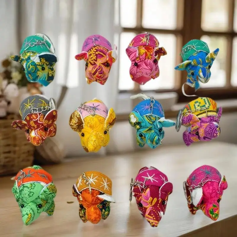 تايلاند القماش الفيل نمط المفاتيح DIY بها بنفسك مكتب المنزل معلقة حقيبة الزخرفية قلادة الرياح الدقات حلية