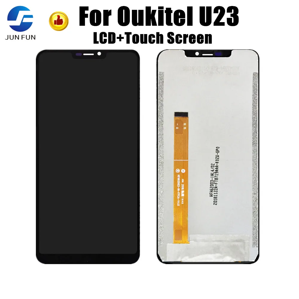 

Black 6.18'' Mobile LCD Display For Oukitel U23 With Touch Screen Digitizer Panel Glass Lens Sensor