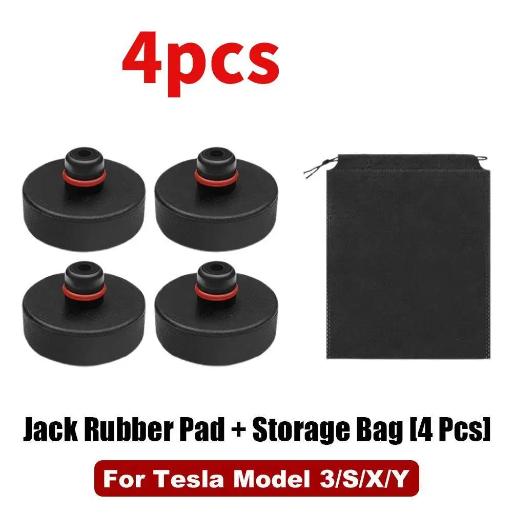  for Tesla Silicone Jack Lift Pad Point Adapter for Model 3 Model X With Storage Bag-4 Pack Vehicle Repair Tools