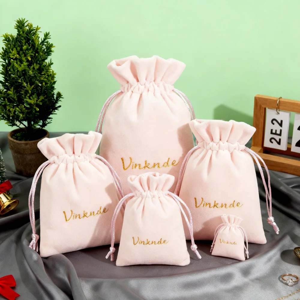 عالية الجودة شعار مخصص أسود المخملية الغبار سحب سلسلة هدية التعبئة والتغليف حقيبة الزفاف هدية الحقائب للمجوهرات العطور هيربيسي #6