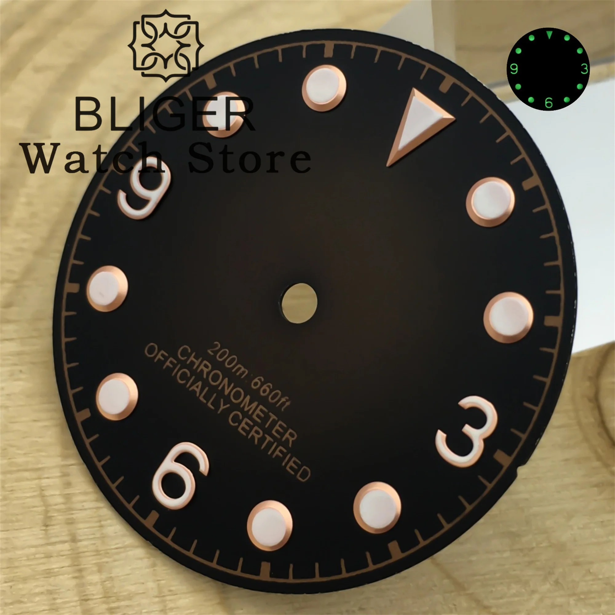 BLIGER 29 مللي متر التدرج الهاتفي خمر أسود براون NH35 NH36 ETA2824 2836 PT5000 ميوتا DG ساعة يد تعمل بالحركة تعديل الملحقات #3