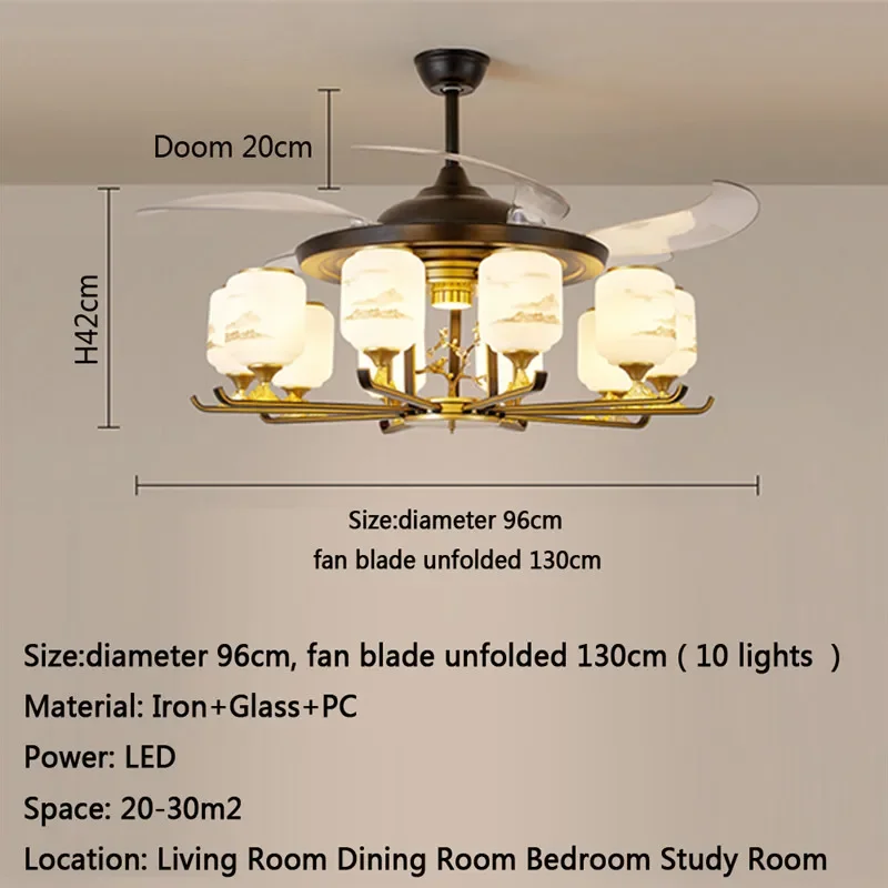 KARLOS Moderne Stealth Fan Licht Luxus Wohnzimmer Restaurant Schlafzimmer Decke Fan Licht Fernbedienung LED Elektrische Fan Licht