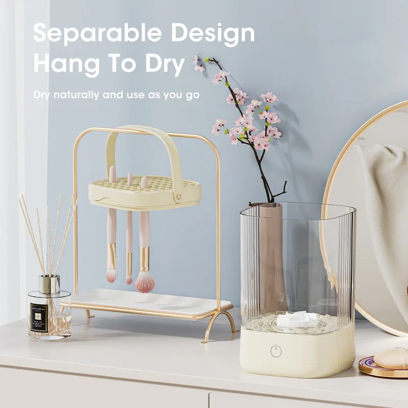 Nettoyeur de pinceaux de maquillage électrique, stérilisation UV, lave-brosse à séchage rapide, lavage automatique, outils de maquillage, support de séchage pour pinceaux de maquillage