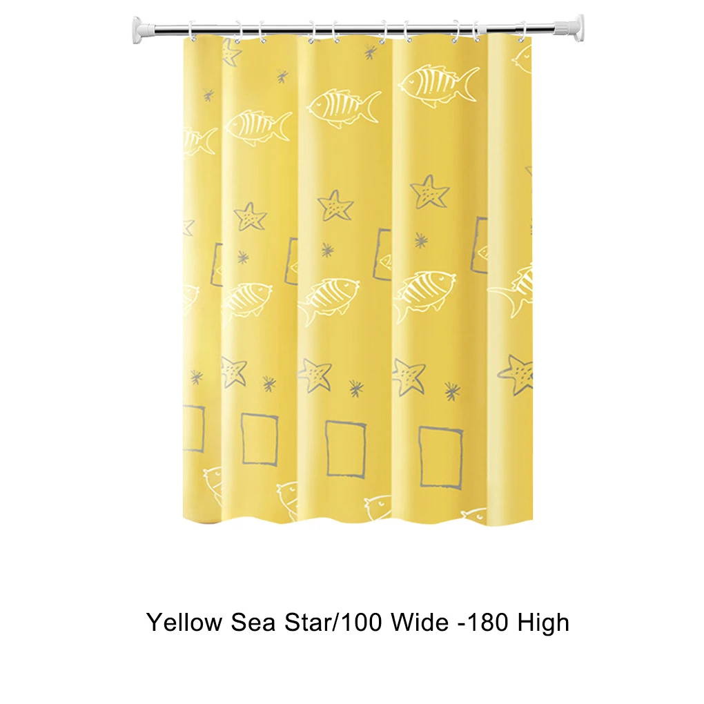 Polyester Fabric Curtains For Bathroom Soft And Breathable No Punching Required Anti Translucidus And Delicate 180W-180H