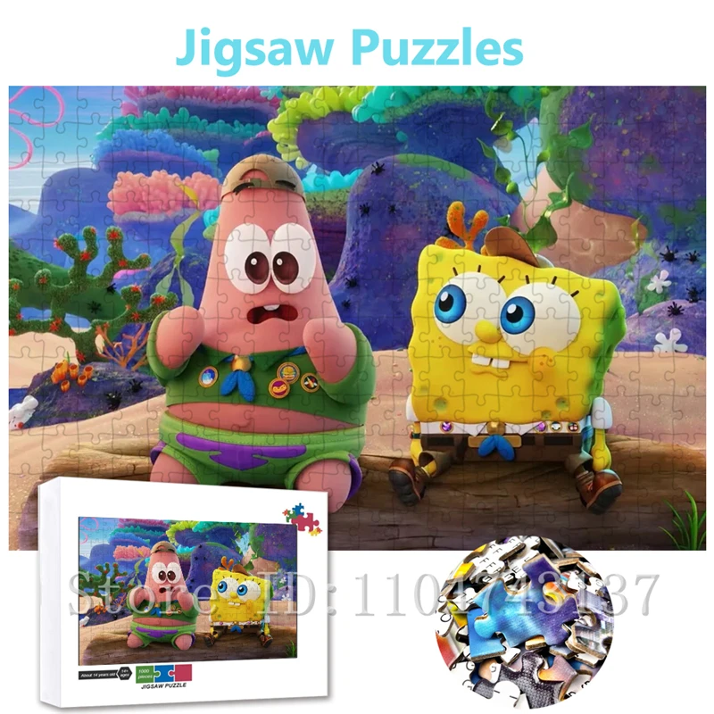 

Spongebob and Patrick Star Jigsaw Puzzles 108/200/300/500/1000/1500 Pieces Cartoon Puzzles Intelligence Game Education Toys