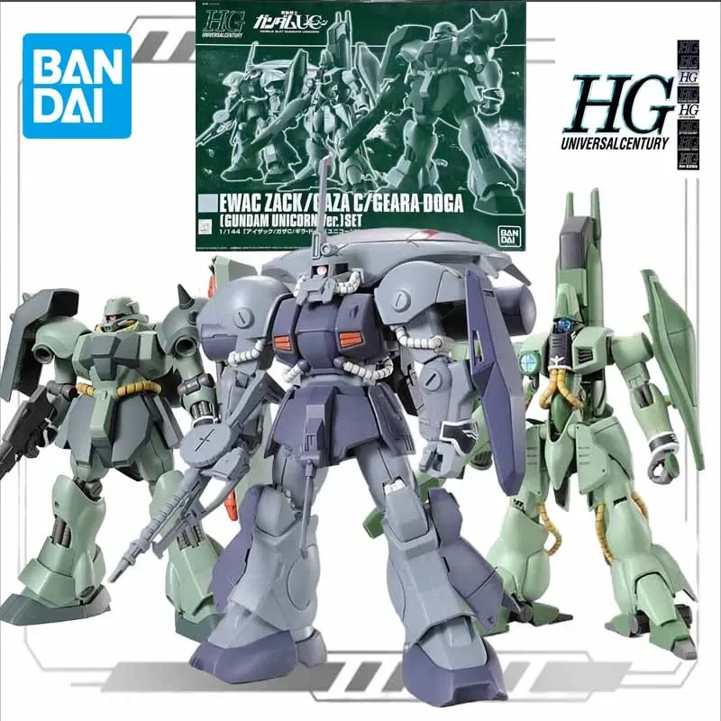 بانداي الأصلي أطقم منمذجة GUNDAM HG 1/144 EWAC ZACK GAZA C GEARA DOGA أنيمي عمل الشكل التجمع لعبة مجسمة للأولاد الهدايا