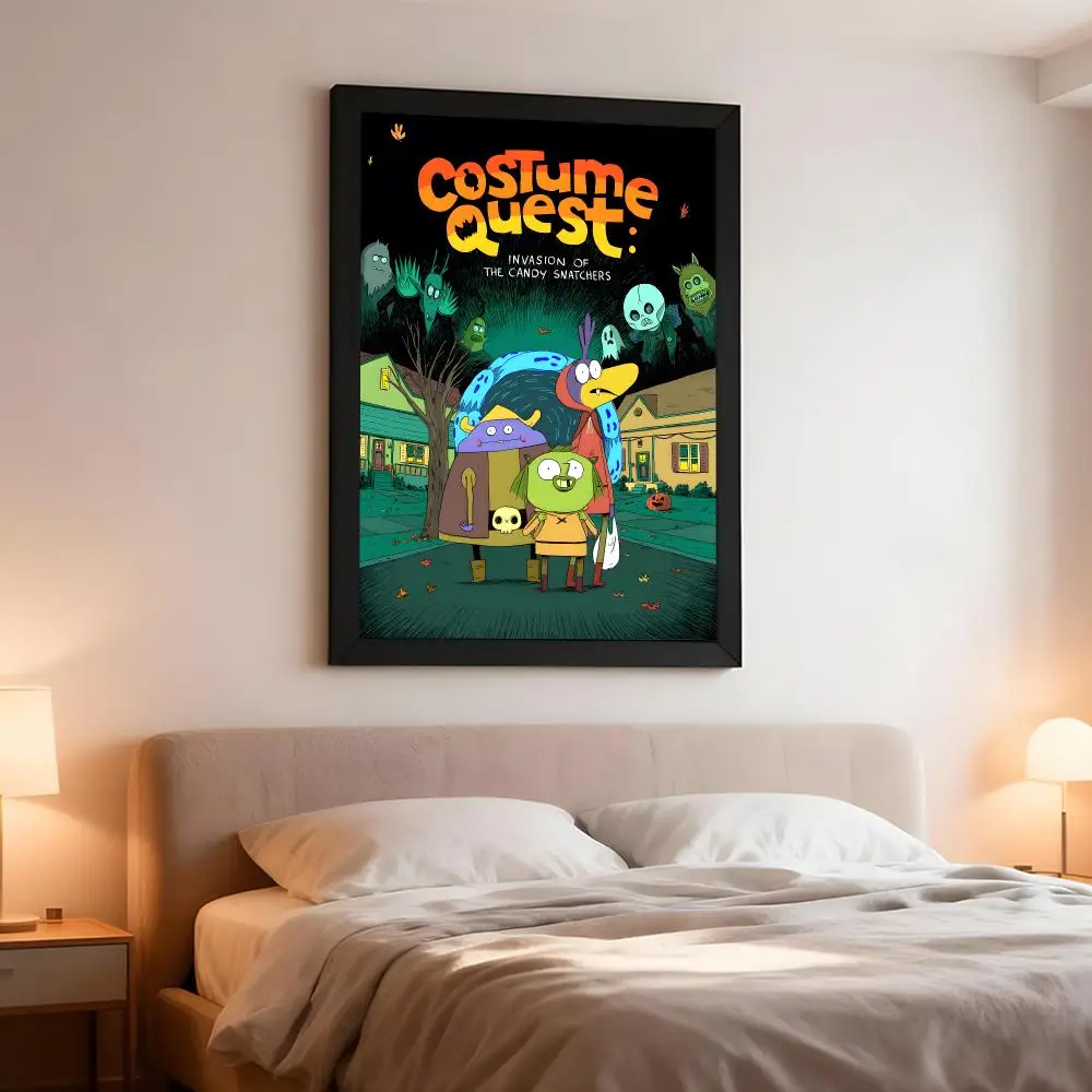 game adventure C-Costume Quest Poster Artistic Instant Peel-Off Wall Decor Atmosphere Setter for Bedside & Shared Room
