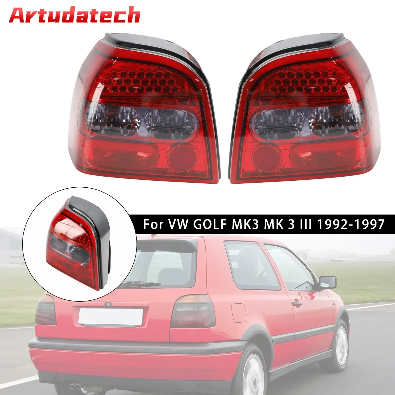 

Задние фонари Artudatech для VW GOLF MK3 MK 3 III 1992-1997, 2 шт.