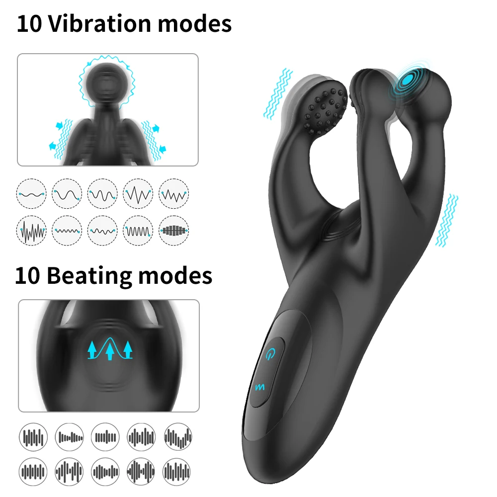 Testicle Massager Vibrators for Men Sexy Toys 10 Speeds Vibrating Prostate Massager Silicone Adult Goods for Men Couple Erotic