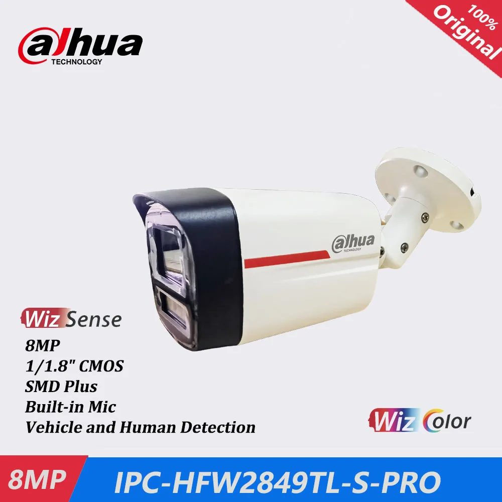 Dahua IPC-HFW2849TL-S-PRO 8MP WizColor Fixed-focal Bullet WizSense Network Camera Original Version Can Update Firmware