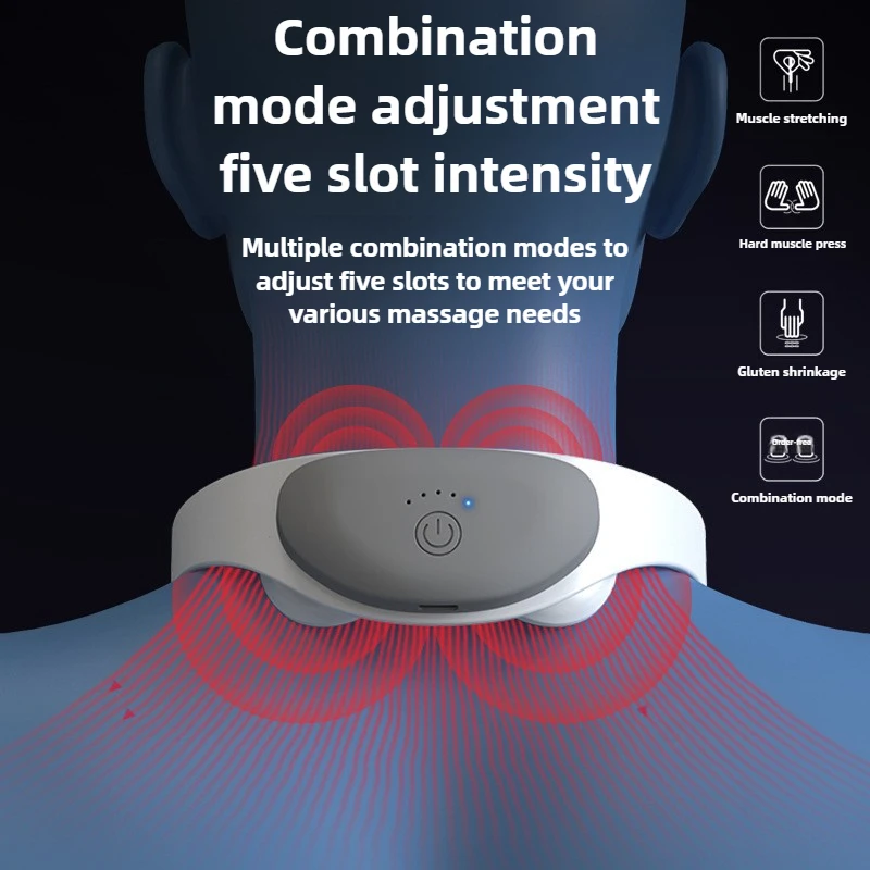 New multifunctional mini cervical massager pulse home neck massager therapy function portable hot compress cervical massager