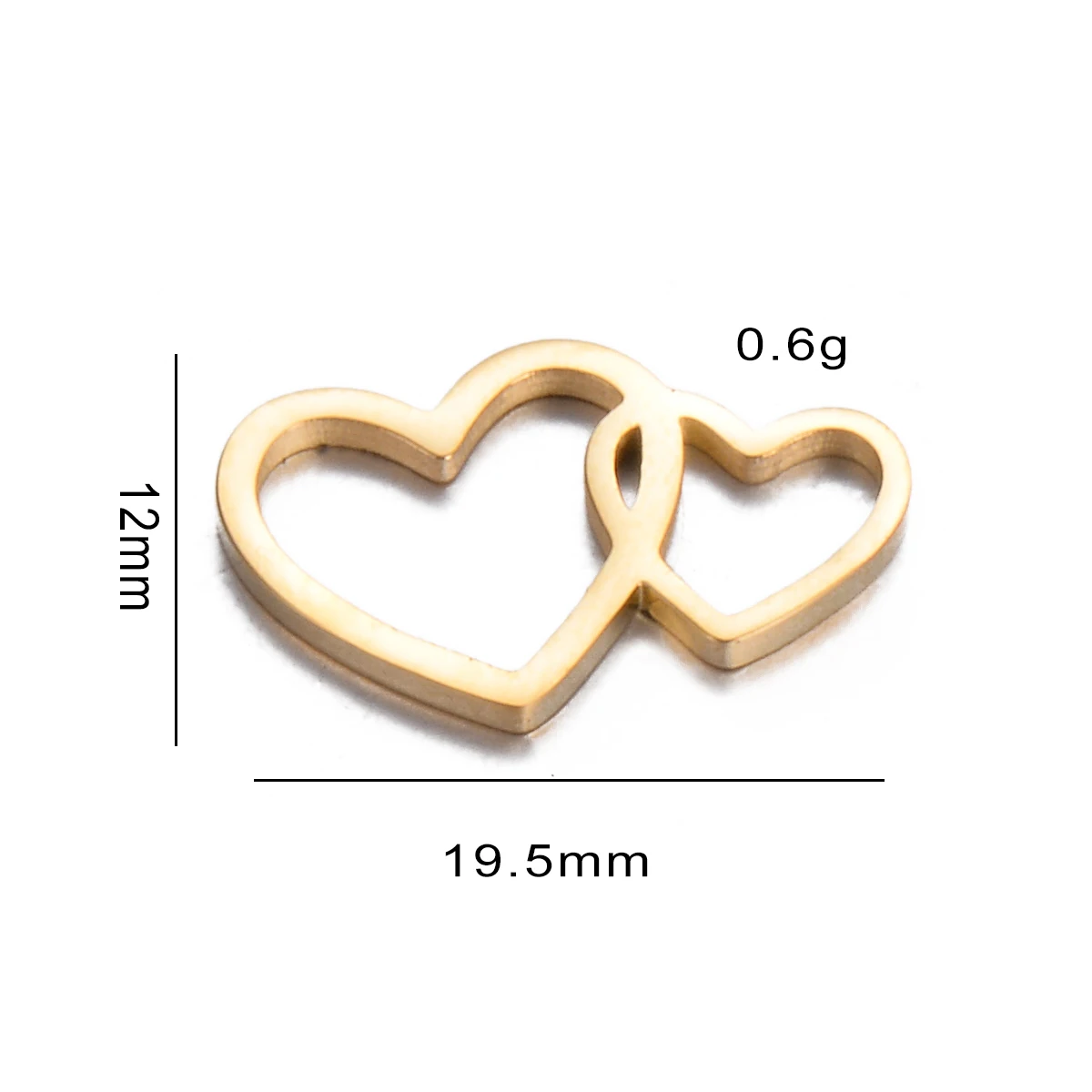 10 Uds. De dijes de corazón de amor de acero inoxidable, colgante, conector de mano para DIY, collar, pendientes, pulsera, suministros para