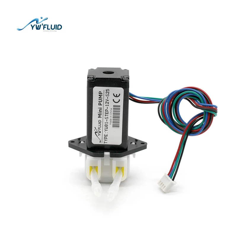 YW01 STEP 24V 12V Mini Micro Peristaltic Pump with DC Motor Small Flow Precision Liquid Transfer Pump