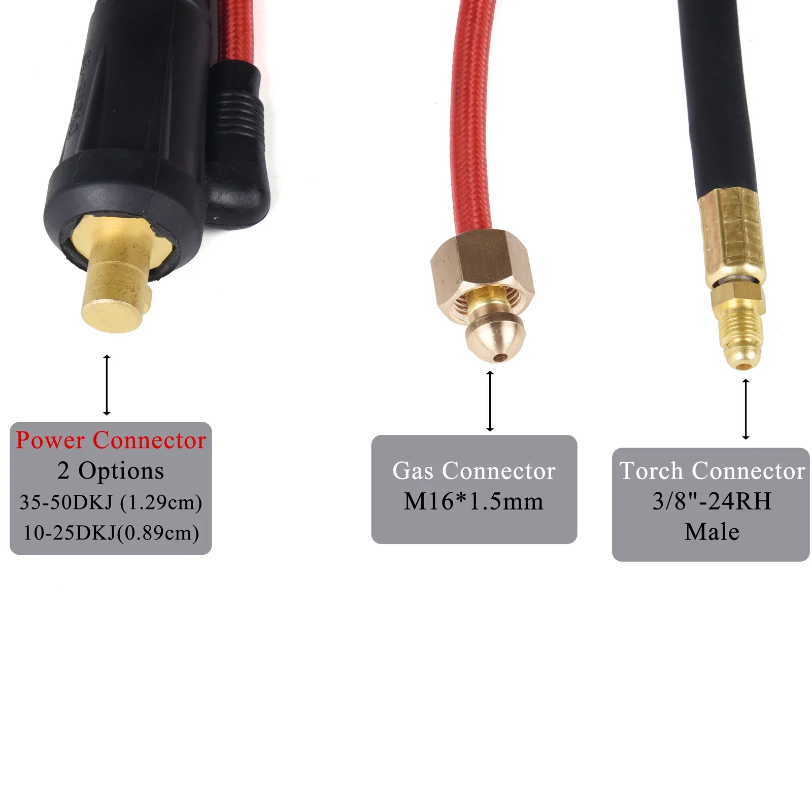 Imagem -05 - Tig Tocha de Soldagem Gás-elétrico Mangueira de Borracha Integrada com Dkj3550 w M16 1.5 mm Conector de Gás 13ft 4m Wp9 Wp9fv Wp9f