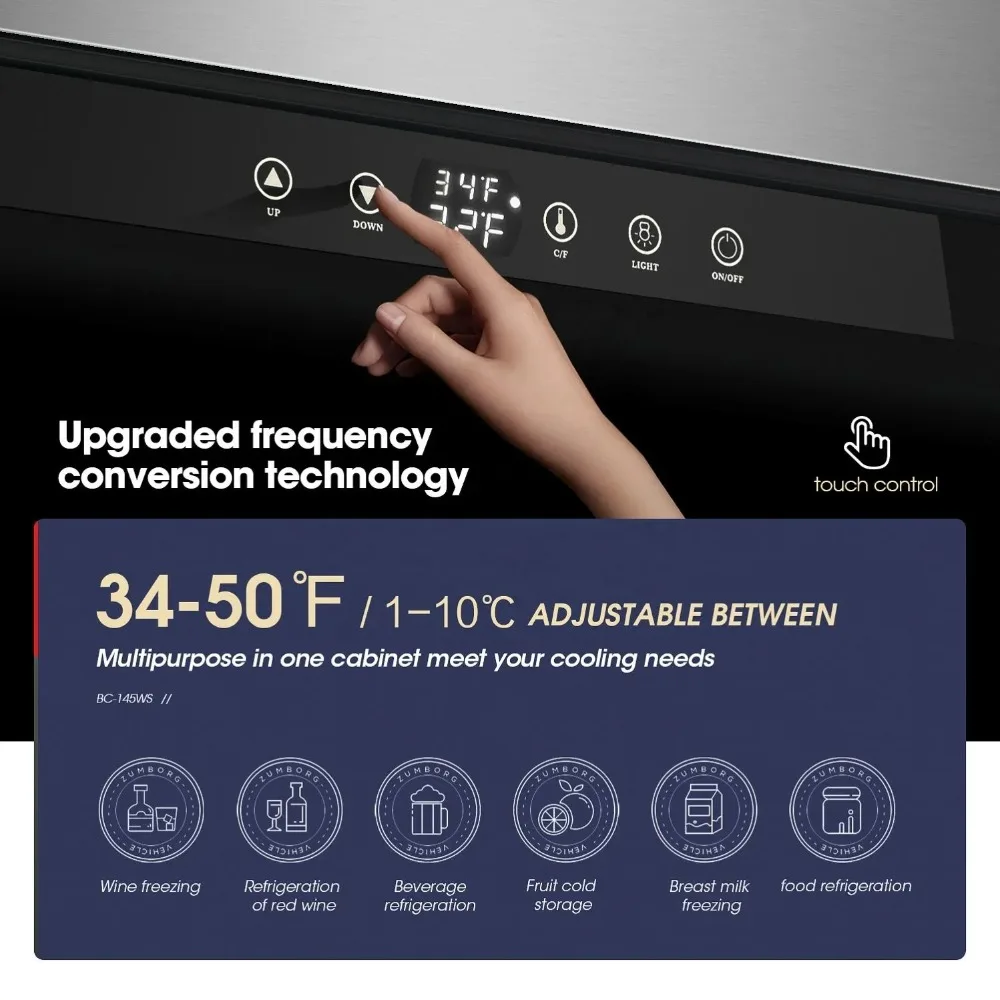 Selling Commercial Stainless Steel Double-Temperature Beverage Freezer Single Glass Door Digital Display Locking