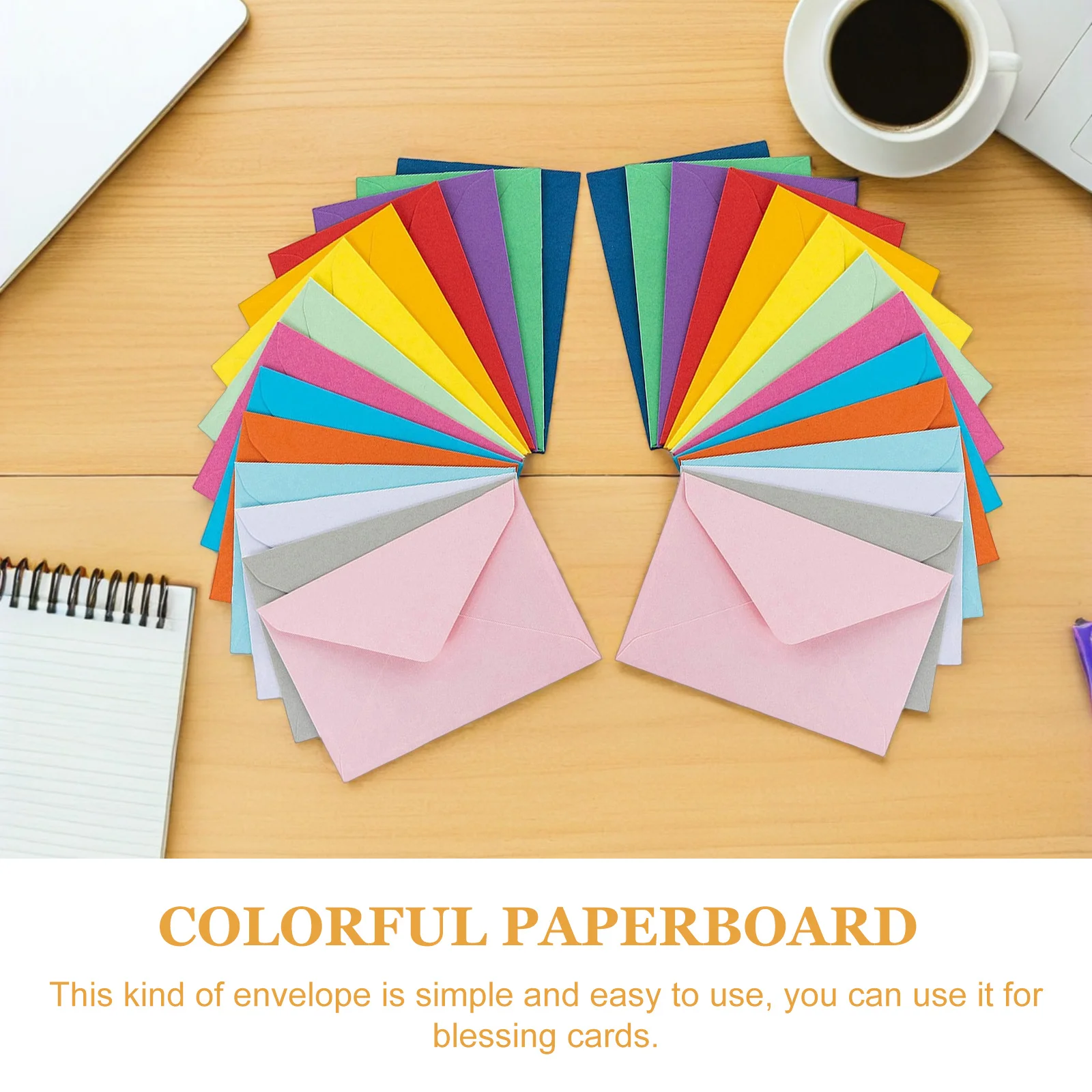 50 szt. Kolorowe koperty papiernicze do pisania, kaligrafii, listów, zaproszeń, kartek, pojemnik na małe prezenty, organizer