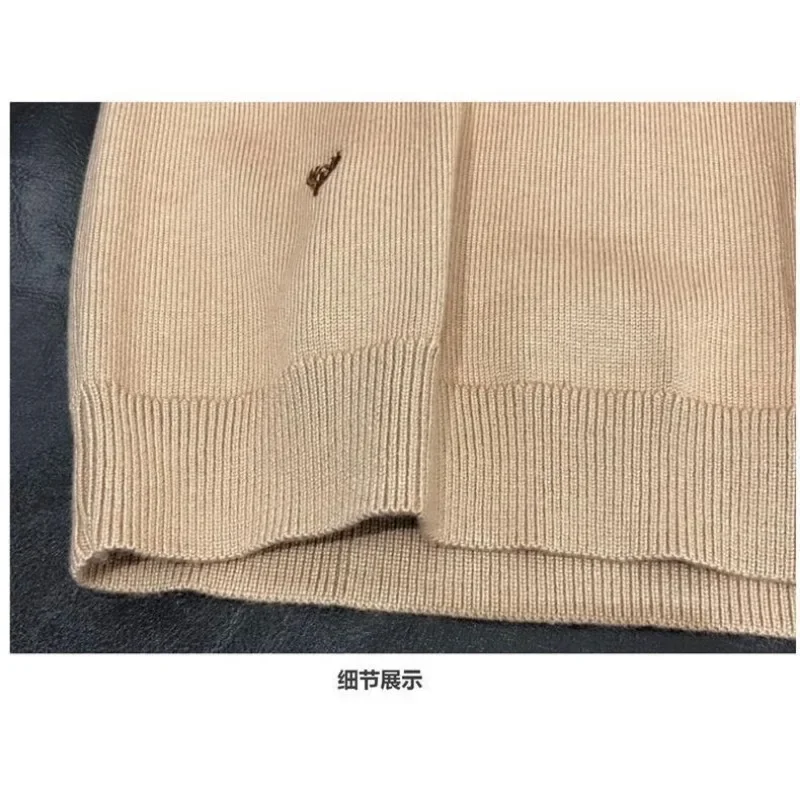 Luxury High-end Embroidery Knit Sweater Mens Short Sleeve Tops Spring Summer T-shirt Design Trendy Pullovers Tees Black Tops New