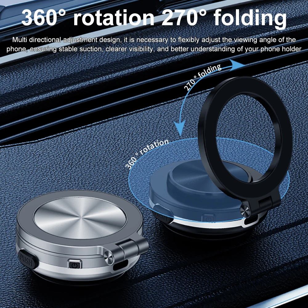 360°rotatable Car Magnetic Holder Intelligent Vacuum Adsorption Phone Stand Car Mount Windshield Magnetic Car Stable Bracket