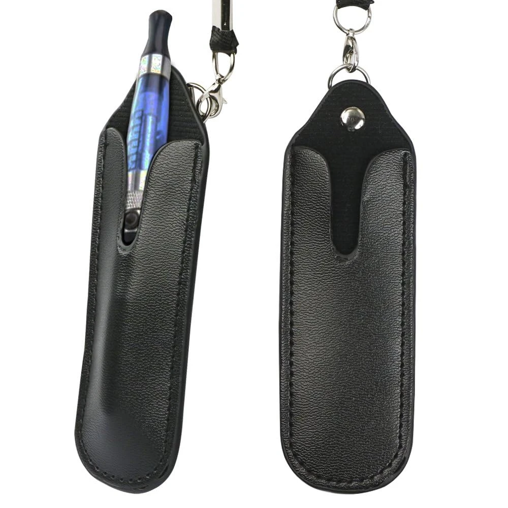 Holder Faux Leather Pouch Neck Strap Lanyard Vape Carry Case Electronic Cigarette Holder Compact Lightweight and Stylish Slim