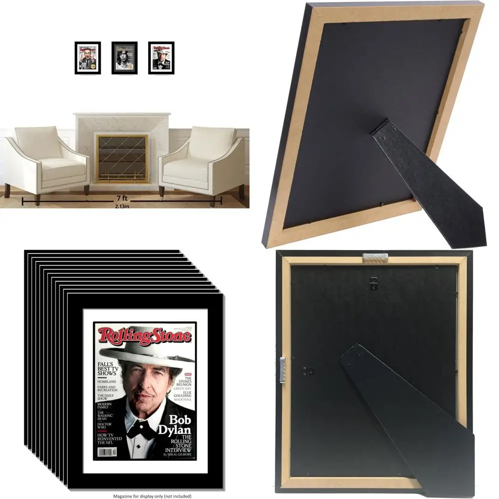 Set of 12 Wall Mount Magazine Displays with Matting