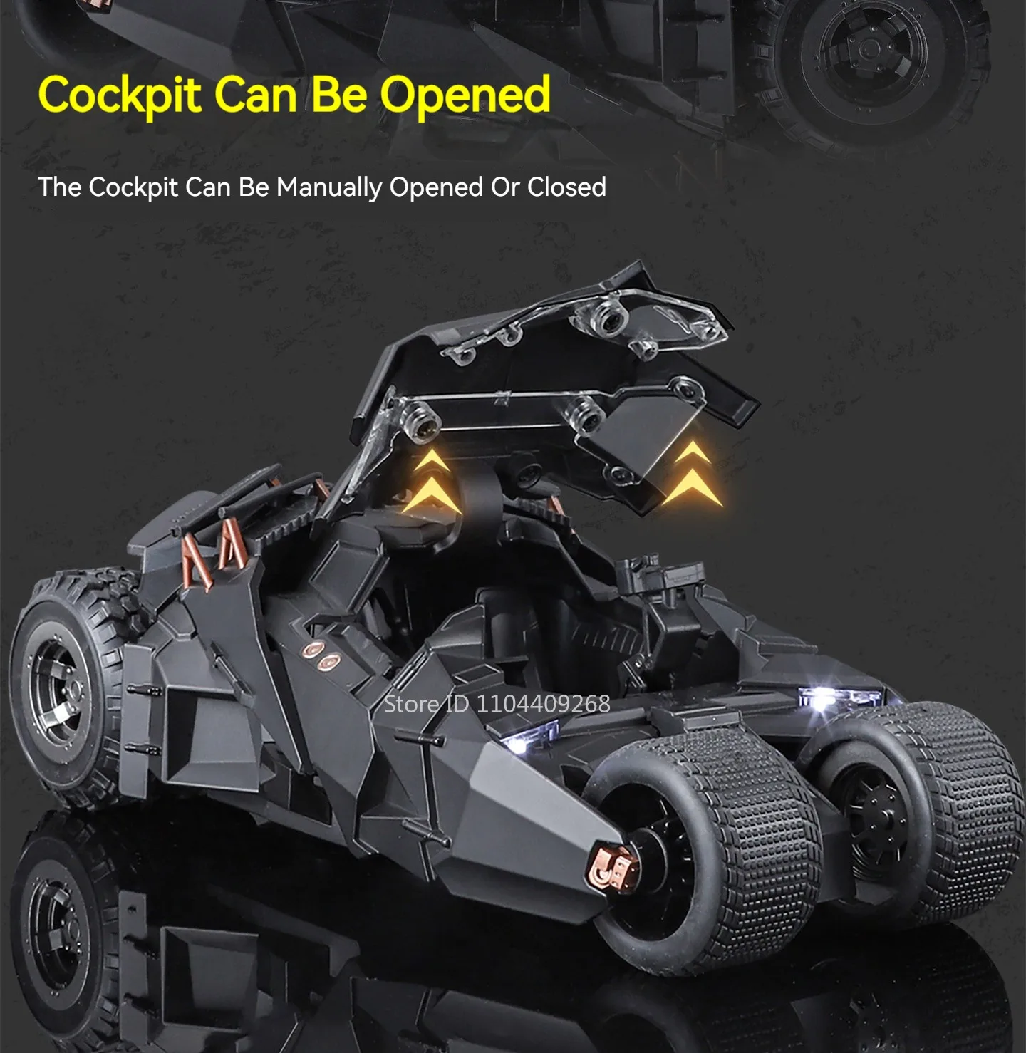 1:24 Batmobil Bolide Auto Modell Spielzeug Türen Geöffnet Stoßdämpfung Spray Sportwagen Modelle Sound Licht Spielzeug Geschenke für Jungen – Detail 5