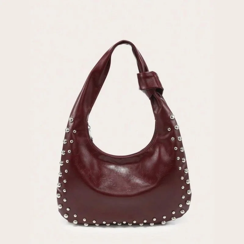 

Дизайнерские женские сумки с заклепками Дизайнерские сумки Женская большая сумка Сумка на плечо Женская диагональная подвесная винтажная коричневая сумка Сумка через плечо