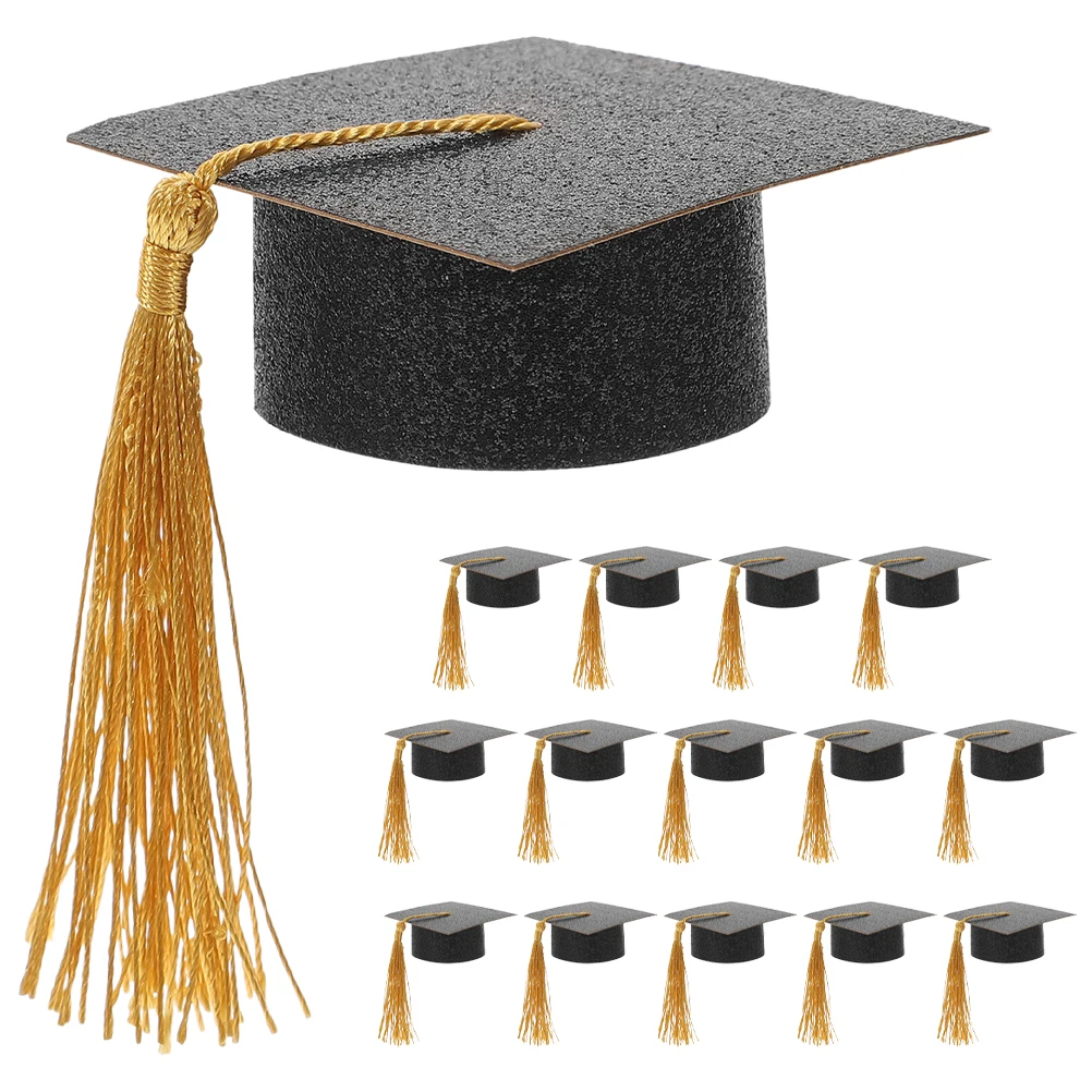 

15 Pcs Graduation Party Decorations Bottle Cap Cover Doctor Hat Cup Topper Mini Toppers Cotton