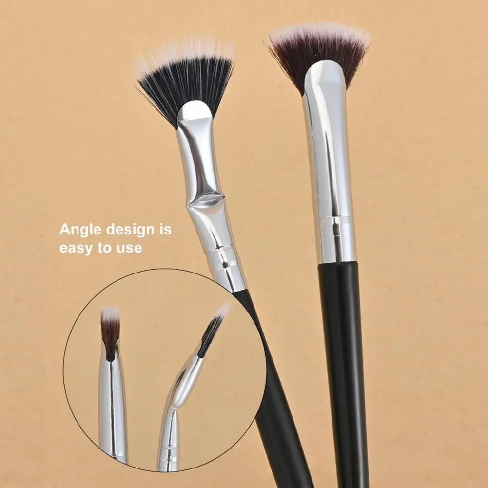 Brosse en éventail de mascara anti-taches pour une application facile et lisse, améliore les cils inférieurs, effets naturels soulevés, 2 pièces